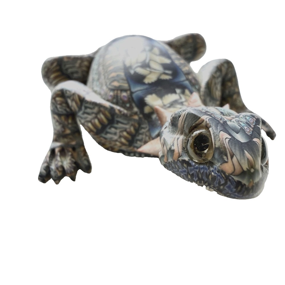 Lovely! Vintage Toad Lizard Frog Figurine Sculpture Signed Artist Anderson Y2K